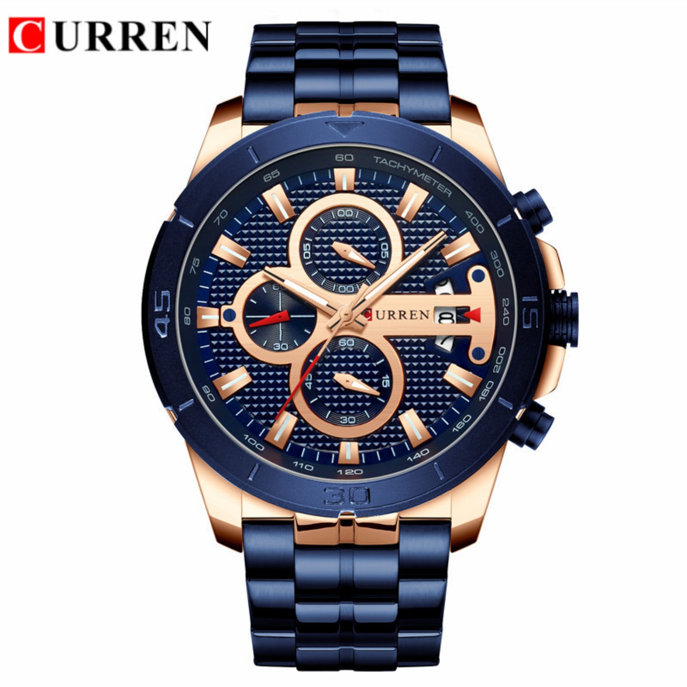 Luxury Quartz Watch Brands - CURREN Watch Men Waterproof Chronograph Sport