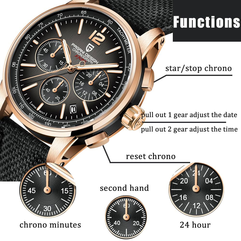 Luxury Quartz Watch Brands - PAGANI DESIGN New Mens Watch 41mm