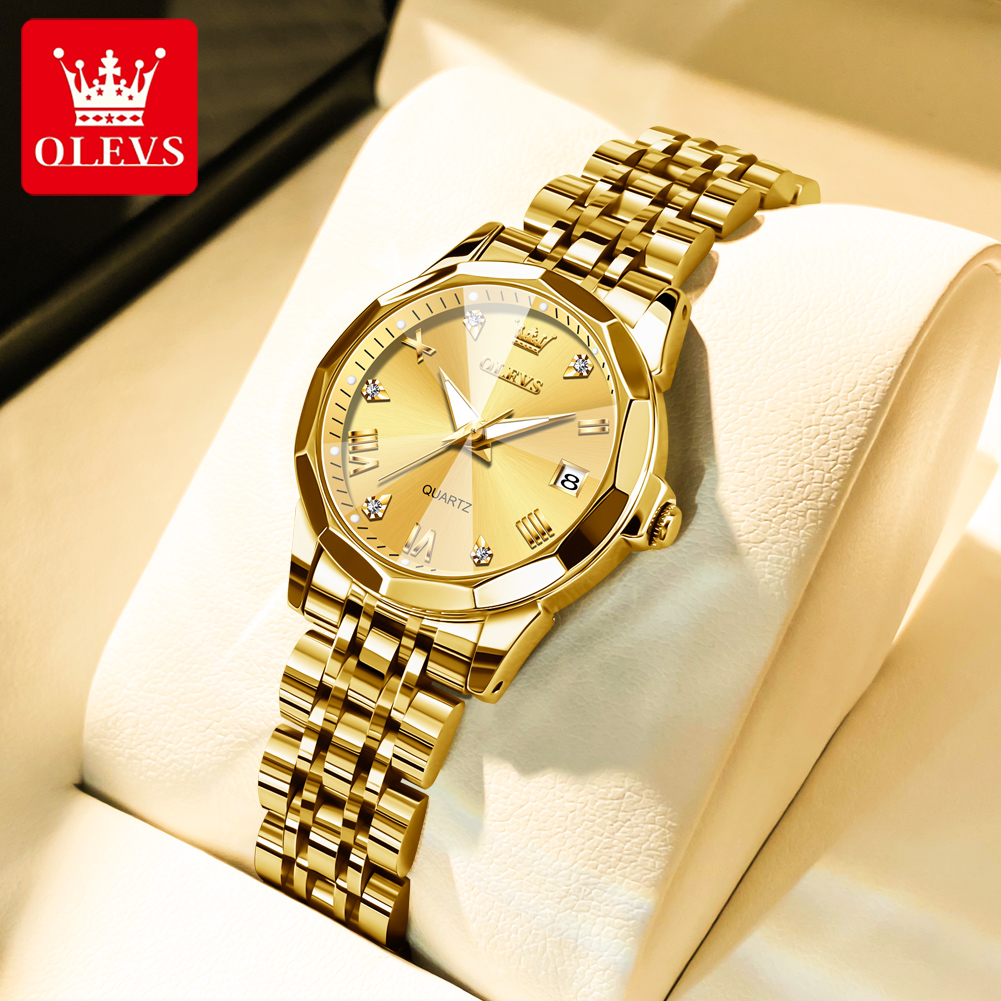 Luxury Watch Lady - OLEVS Fashion Golden Watch for Women