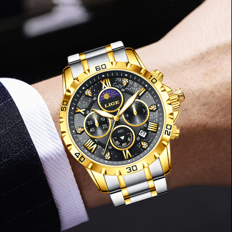 LIGE Top Brand Luxury Quartz M - огляд і ціна Luxury Quartz Watch Brands