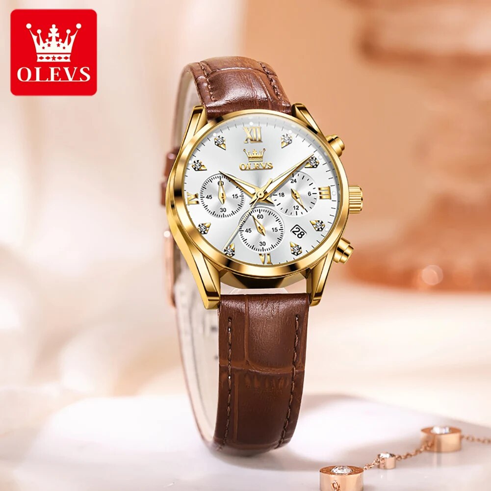 OLEVS 5523 Women's Watches Lea - огляд і ціна Luxury Watch Female
