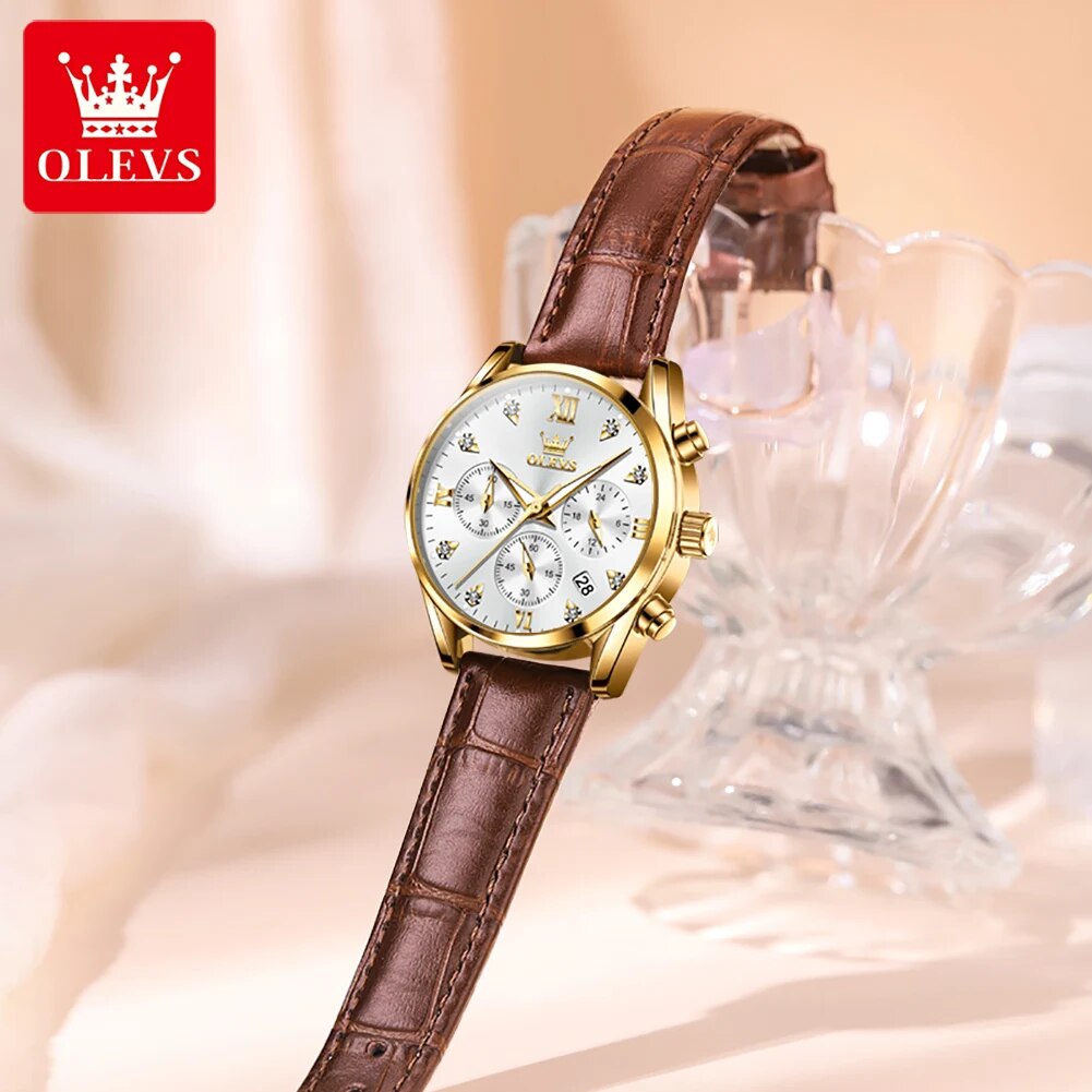 OLEVS 5523 Women's Watches Lea - огляд і ціна Luxury Watch Female
