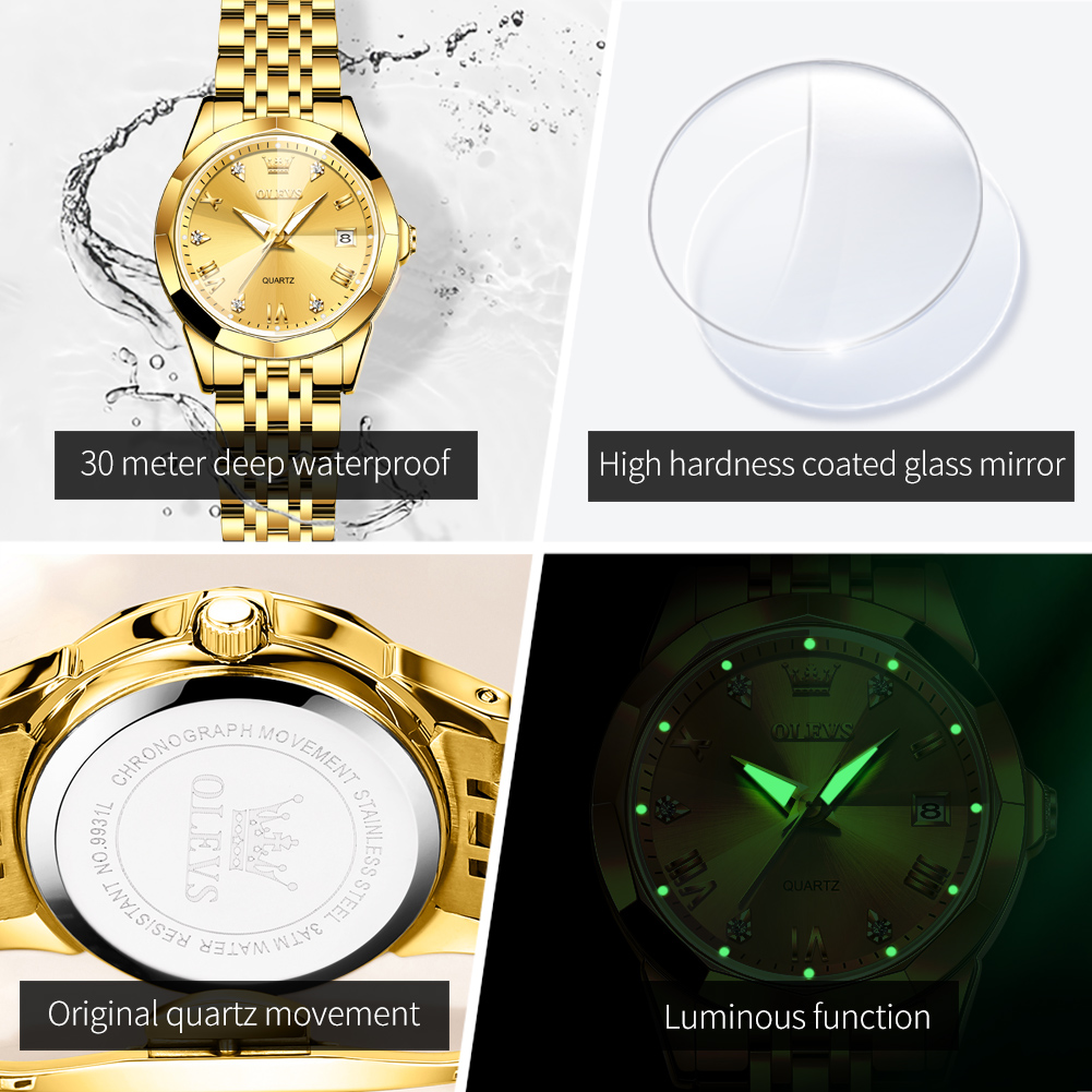OLEVS Fashion Golden Watch for - огляд і ціна Luxury Watch Lady